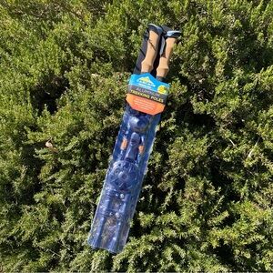 Cascade Mountain Tech Aluminum Trekking Poles - Black with Tan Handles - New